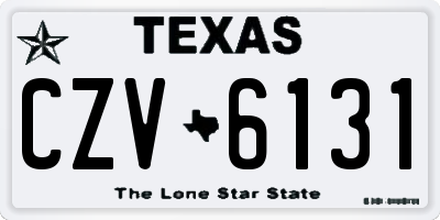 TX license plate CZV6131