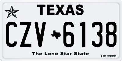 TX license plate CZV6138