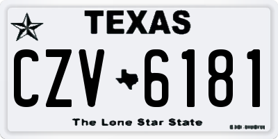 TX license plate CZV6181