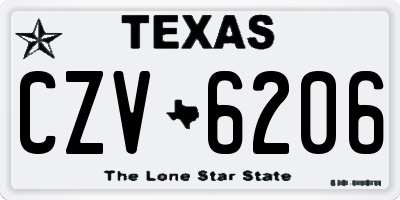 TX license plate CZV6206