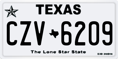 TX license plate CZV6209