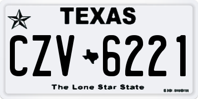 TX license plate CZV6221