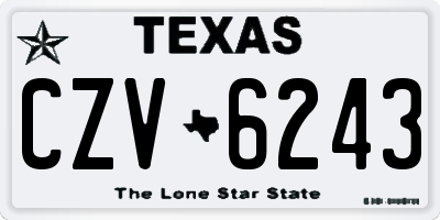 TX license plate CZV6243
