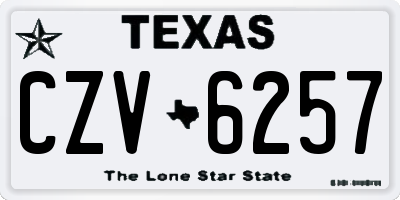 TX license plate CZV6257