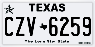 TX license plate CZV6259