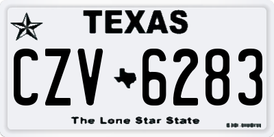 TX license plate CZV6283