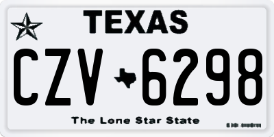 TX license plate CZV6298