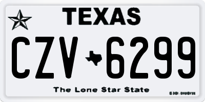 TX license plate CZV6299