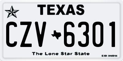 TX license plate CZV6301