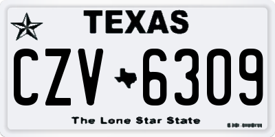 TX license plate CZV6309
