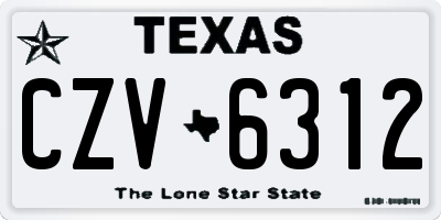 TX license plate CZV6312