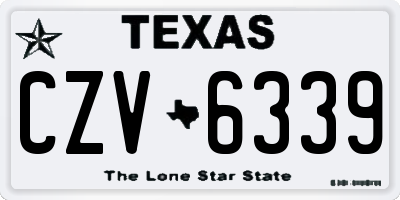 TX license plate CZV6339