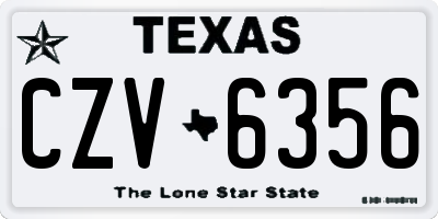 TX license plate CZV6356