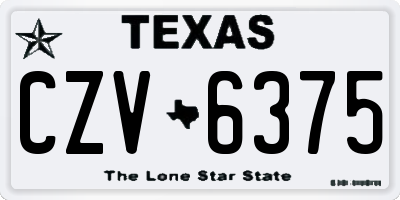 TX license plate CZV6375