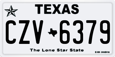 TX license plate CZV6379