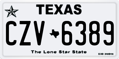 TX license plate CZV6389