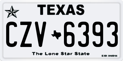 TX license plate CZV6393