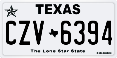 TX license plate CZV6394