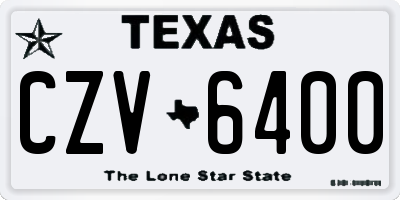 TX license plate CZV6400