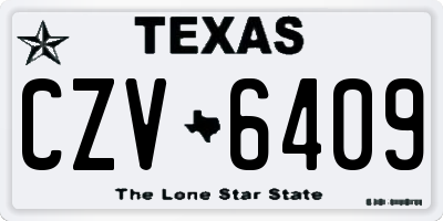 TX license plate CZV6409