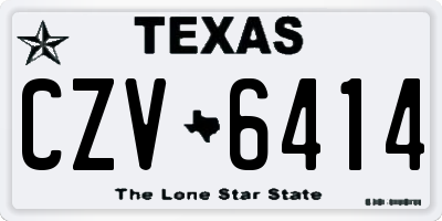 TX license plate CZV6414
