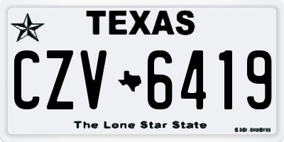 TX license plate CZV6419