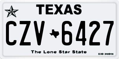 TX license plate CZV6427