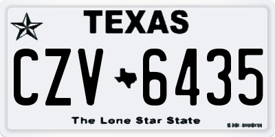 TX license plate CZV6435