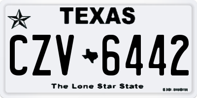 TX license plate CZV6442