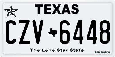TX license plate CZV6448