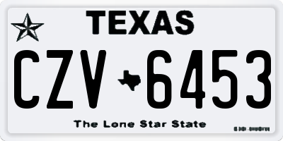 TX license plate CZV6453