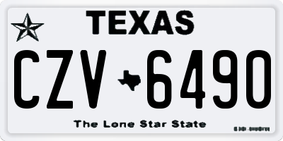 TX license plate CZV6490
