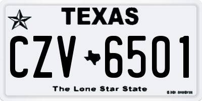 TX license plate CZV6501