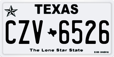 TX license plate CZV6526