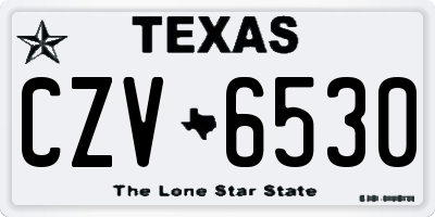 TX license plate CZV6530