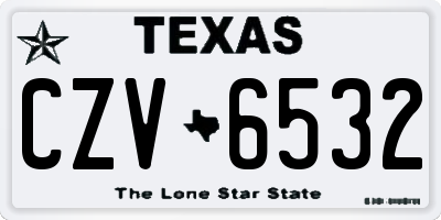 TX license plate CZV6532