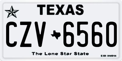 TX license plate CZV6560