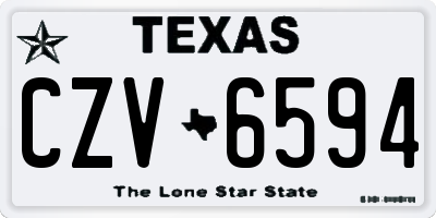 TX license plate CZV6594