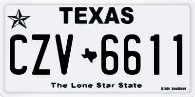 TX license plate CZV6611