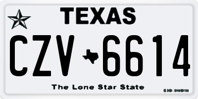 TX license plate CZV6614