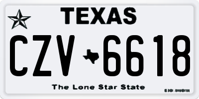 TX license plate CZV6618
