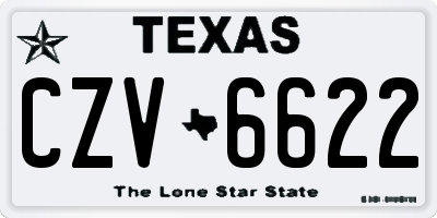 TX license plate CZV6622