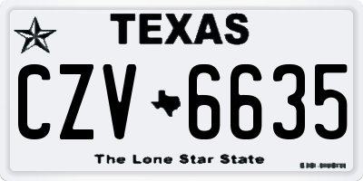 TX license plate CZV6635