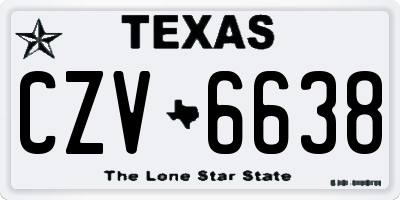 TX license plate CZV6638