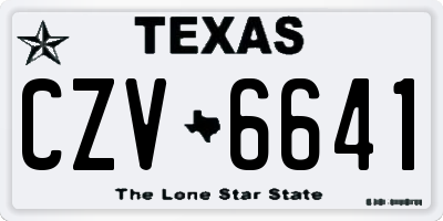 TX license plate CZV6641