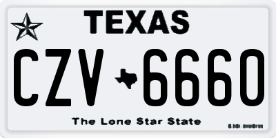 TX license plate CZV6660