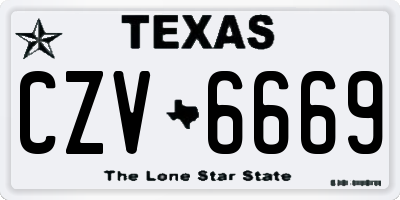 TX license plate CZV6669