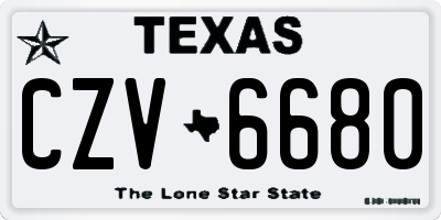 TX license plate CZV6680