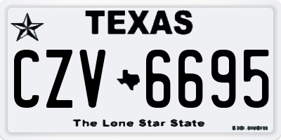 TX license plate CZV6695