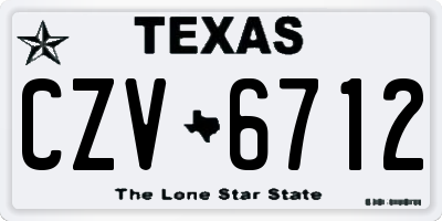 TX license plate CZV6712